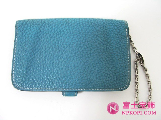 エルメスドゴンカードケースブルージーン（金具：シルバー）HERMES328027